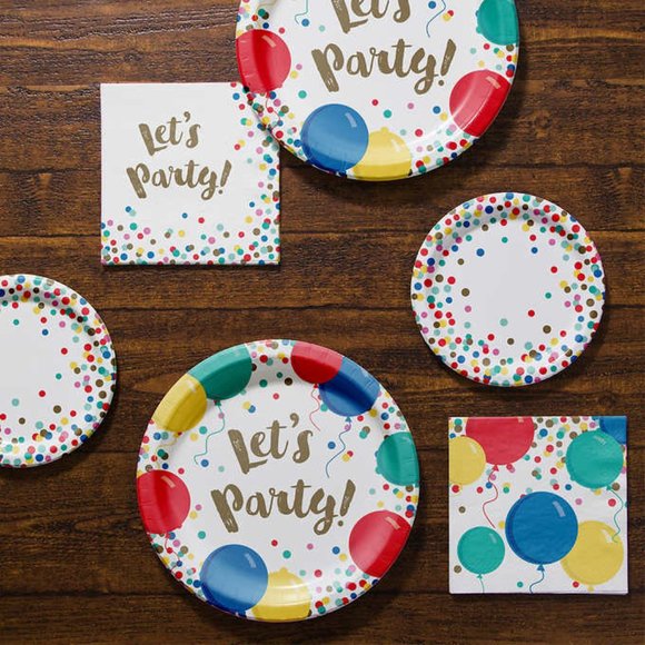 Artstyle Party Supplies Artstyle Paper Plate Napkin Bundle Confetti